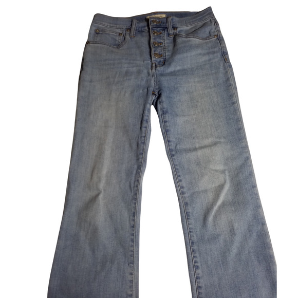 Madewell Cali Demi Boot Cut Stretch Jeans Light Blue Button Fly Size 25 - Picture 1 of 6